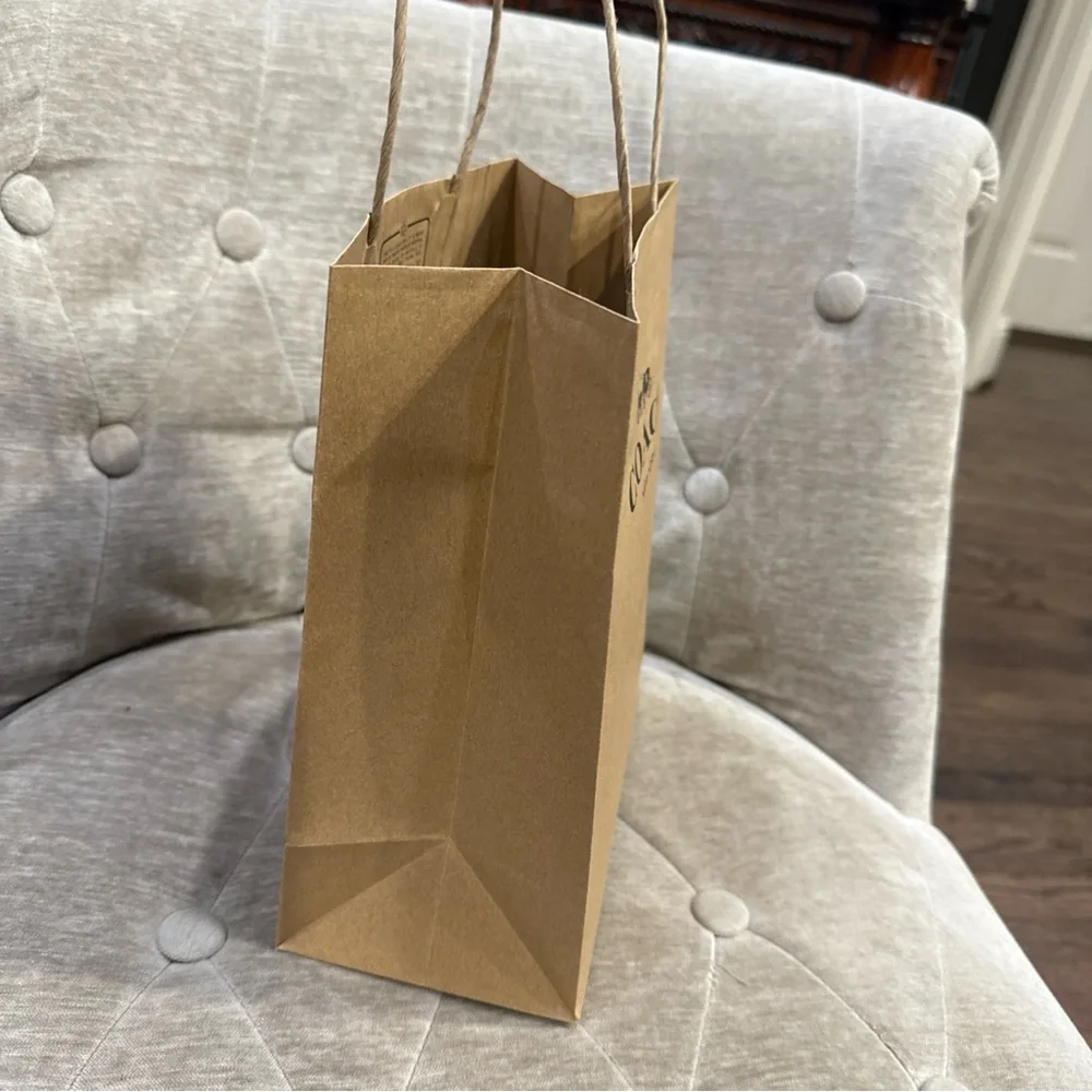 Coach New York Empty Brown Paper Shopping Gift Bags 10x8x4.5” Small Size